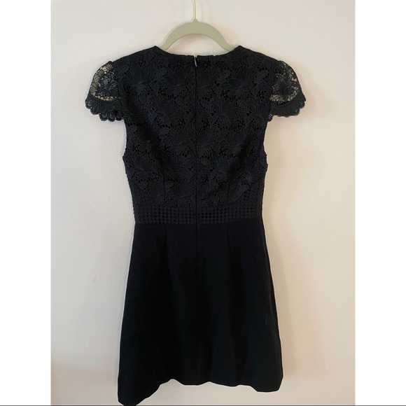 Club Monaco Black dress with lace capped sleeves - Picture 6 of 8